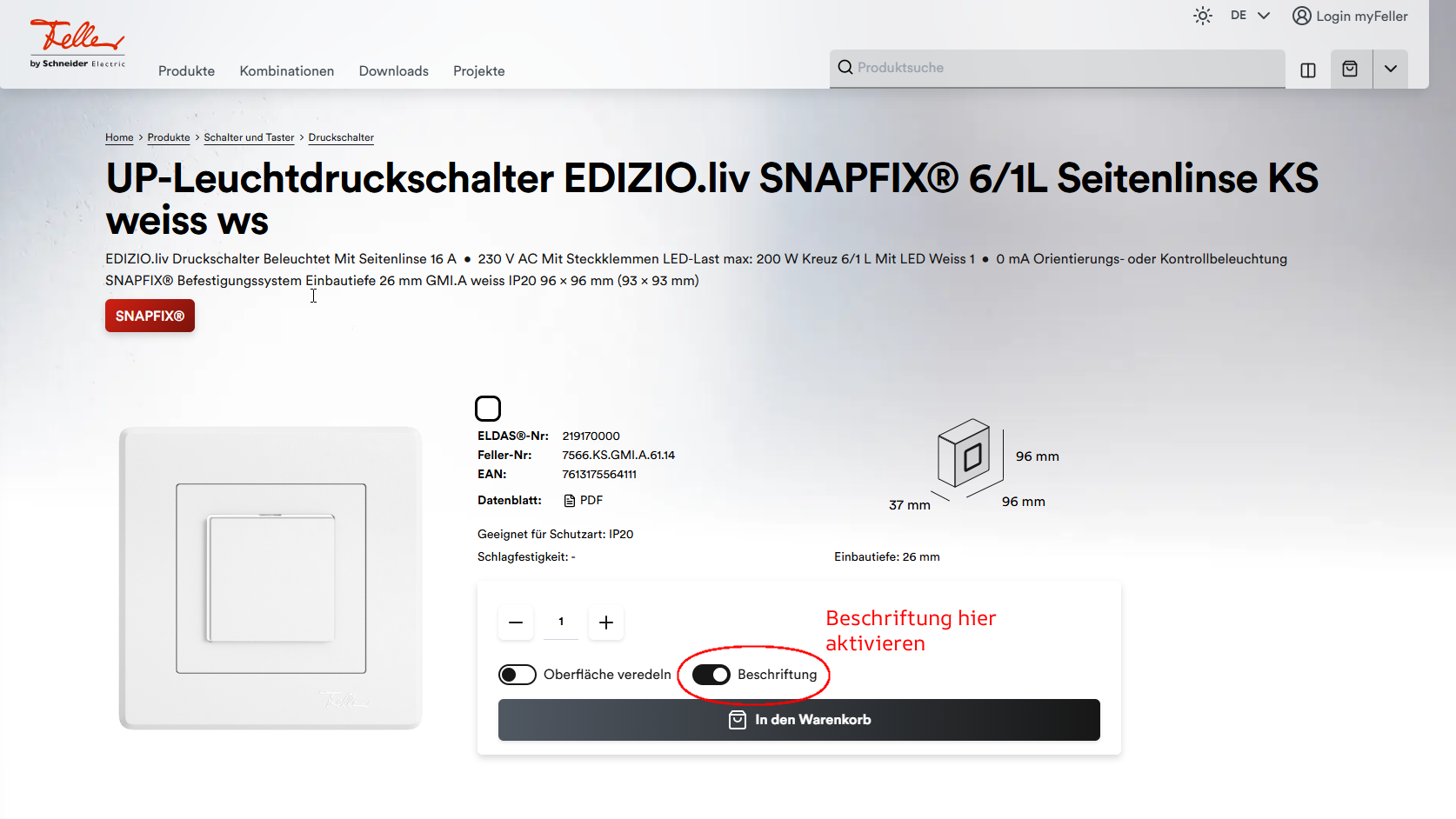 Beschriftungsauftrag einfach erfassen