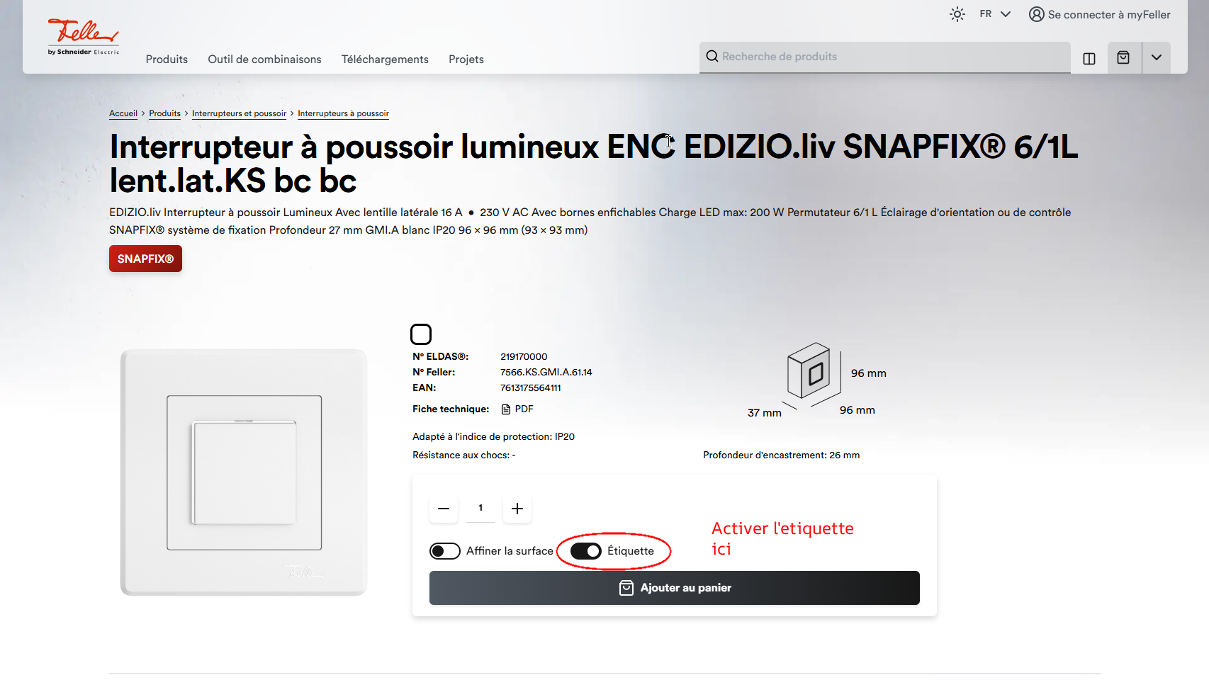 Commande de marquage facile à enregistrer