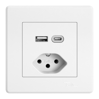 Produktabbildung der USB-Ladesteckdose von Feller im Design EDIZIOdue