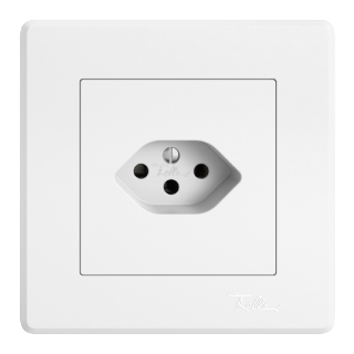 Produktbild einer weissen Steckdose im Design EDIZIOdue von Feller
