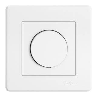 Produktabbildung eines LED-Universal-Drehdimmer in weiss. Design: EDIZIOdue