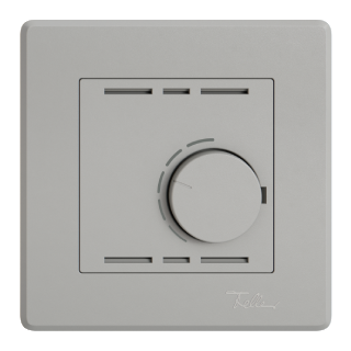 Thermostat mit Umschaltkontakt in hellgrau. Abgebildet als Produkt im Design EDIZIOdue
